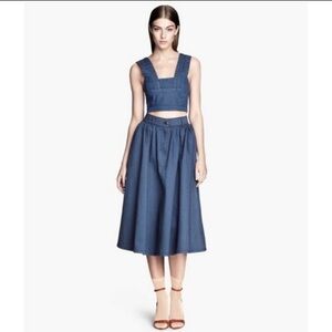 H&M Denim MIDI Skirt Cottagecore County